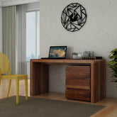 Denzaderb Solid Sheesham Wood Study Table With Movable Chest of Drawers (Natural Finish)